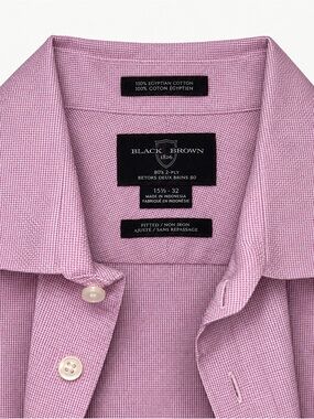 Black Brown 1826 Men's Lavender Fitted Dress Shirt